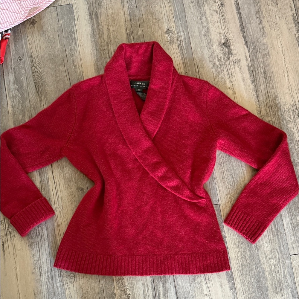 Lauren Ralph Lauren Vibrant Red Cowl Neck Sweater